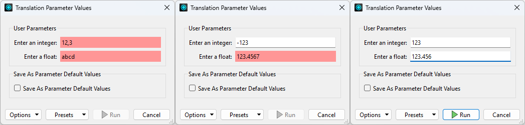 Showing number validation